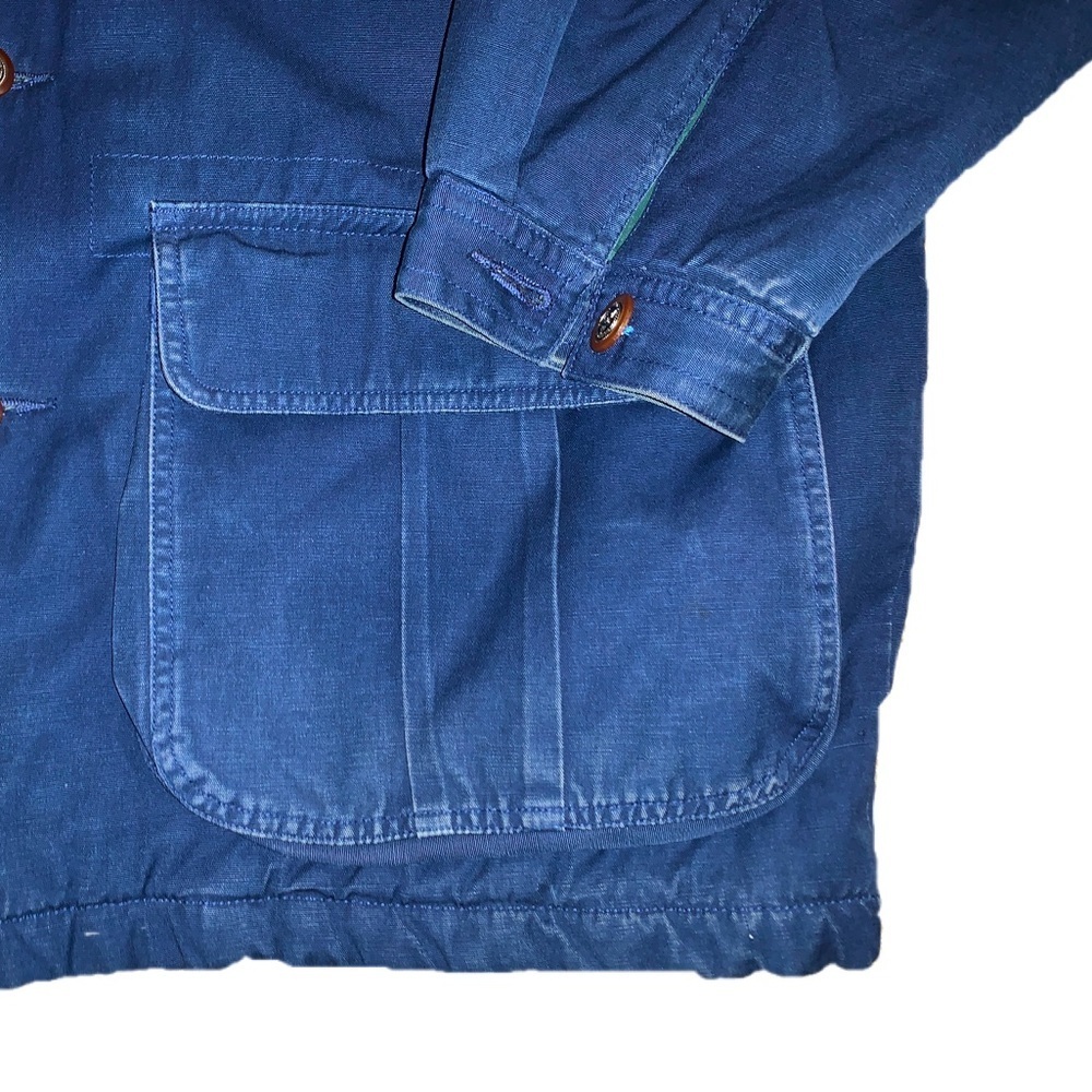 Vintage Barn Jacket XL Navy Blue Cotton Canvas Coat Utility Field Insulated - Picture 4 of 13